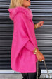 Meridress Dolman Sleeves Zipper Up Pocketed Jacket with Faux Fur Hood