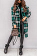 Meridress Long Sleeves Button Up Plaid Casual Shacket Jacket