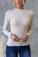 Meridress Long Sleeves Slim Fit Basic Ribbed Knit Top
