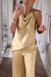 Meridress Halter Sleeveless Open Back Satin Top