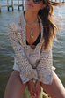 Meridress Collared V Neck Shirt and Side Slit Shorts Vitamin Sea Print Set