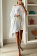 Asymmetric Shoulder Oversized Knit Mini Poncho Dress
