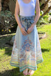 High Rise Bow Waist Unique Print Maxi Skirt