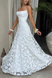 Meridress Spaghetti Strap Backless Lace-up Jacquard Maxi Dress