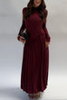 Mockneck Long Sleeves Asymmetric Drop Waist Midi Dress