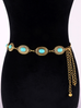 Meridress Turquoise Decorative Adjustable Metal Chain Belt