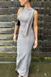 Meridress Elegant Sleeveless Tie Shoulder Bodycon Maxi Dress