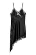 Meridress Spaghetti Strap Lace V Neck Irregular Hem Mini Dress