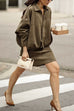 Meridress Lapel Zip Up Trendy Bomber Jacket