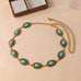 Meridress Turquoise Decorative Adjustable Metal Chain Belt