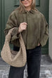 Meridress Lapel Zip Up Trendy Bomber Jacket