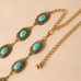 Meridress Turquoise Decorative Adjustable Metal Chain Belt
