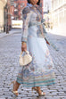 High Rise Bow Waist Unique Print Maxi Skirt