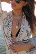 Meridress Collared V Neck Shirt and Side Slit Shorts Vitamin Sea Print Set