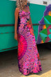 Meridress Criss Cross Backless Tie Dye Maxi Cami Dress