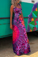 Meridress Criss Cross Backless Tie Dye Maxi Cami Dress