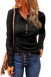 Meridress Lace Splice Long Sleeve Buttons Tunic Top