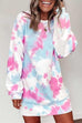 Meridress Tie Dye Long Sleeve Casual Sweatshirt Dress