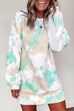 Meridress Tie Dye Long Sleeve Casual Sweatshirt Dress