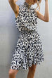 Meridress Leopard Sleeveless Elastic Waist Dress