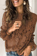 Meridress Lace Hollow Out Bell Sleeves Pullover Tops