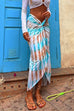 Meridress Twist Front Tie Dye Tulip Wrap Maxi Skirt