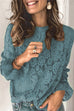 Meridress Lace Hollow Out Bell Sleeves Pullover Tops