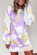 Meridress Tie Dye Long Sleeve Casual Sweatshirt Dress