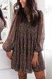 Meridress V Neck Leopard Swing Mini Dress
