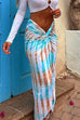 Meridress Twist Front Tie Dye Tulip Wrap Maxi Skirt