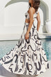 Meridress One Shoulder Crop Top High Slit Ruflle Tiered Skirt Printed Set