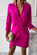 Meridress V Neck Belted Wraped Blazer Dress