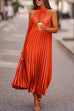 Meridress Solid Sleeveless Pleated A-line Holiday Dress