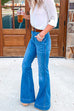 KL Distressed Bell Bottom Skinny Jeans