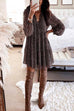 Meridress V Neck Leopard Swing Mini Dress