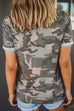 Meridress Camo Short Sleeve Casual Basic Shirt