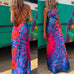 Meridress Criss Cross Backless Tie Dye Maxi Cami Dress