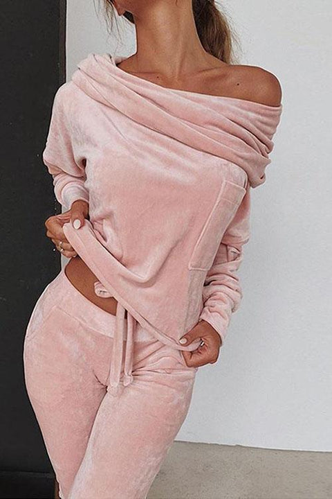 Meridress Keeley Off Shoulder Drawstring Top Long Pants Set