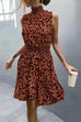 Meridress Leopard Sleeveless Elastic Waist Dress