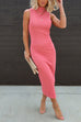 Meridress Backless Split Long Sleeveless Pencil Dress