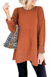 Meridress Drop Shoulder Side Split Loose Sweater