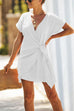 MR Cross V Neck Tie Mini Dress