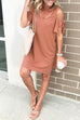 Meridress V Neck Dew Shoulder Mini Dress