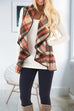 Meridress Sleeveless Hem Jacket Pockets Plaid Vest