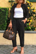 Meridress Button Down Long Sleeve Shirt Drawstring Waist Pants Set