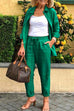 Meridress Button Down Long Sleeve Shirt Drawstring Waist Pants Set
