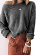 Meridress Drop Shoulder Long Sleeve Solid Knit Sweater