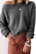 Meridress Drop Shoulder Long Sleeve Solid Knit Sweater