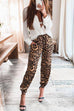 Meridress Drawstring Waist Pockets Leopard Jogger