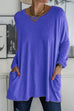 Meridress Long Sleeve Pockets Solid T-shirt